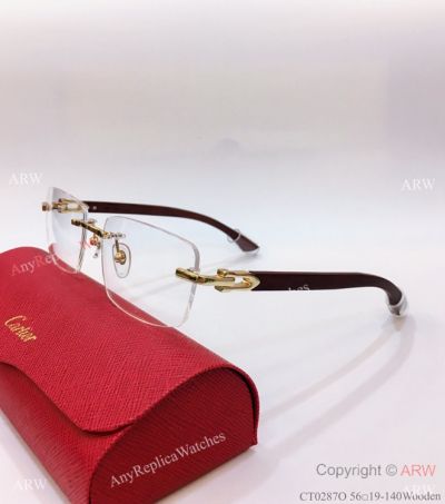 Premiere de Cartier Replica Eyewear Wooden-leg Rimless CT0287O